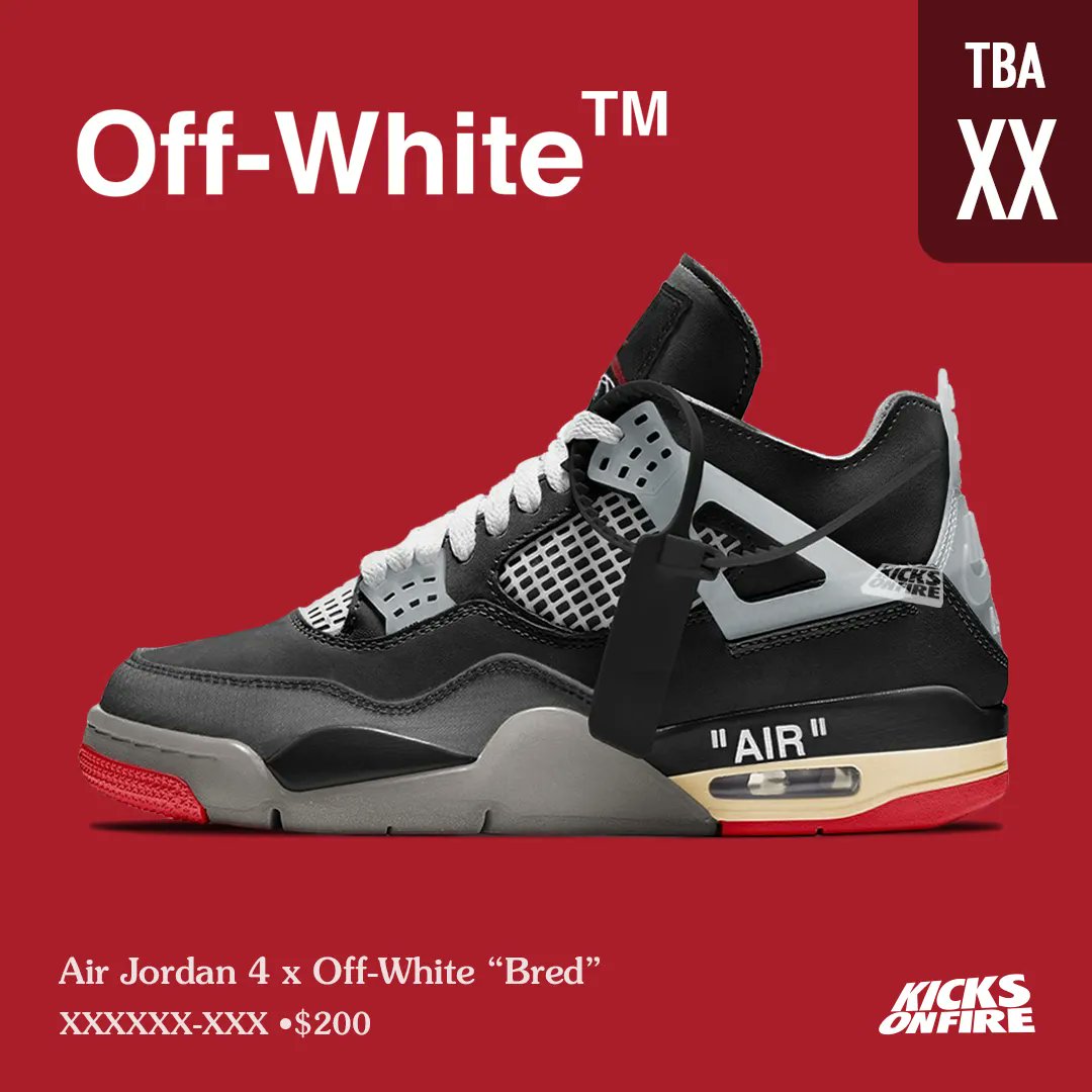 Off-White x Air Jordan 4 Bred 2023 Release Info - JustFreshKicks