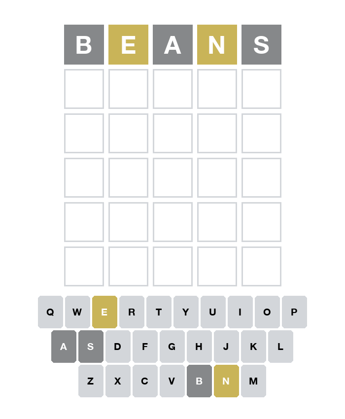 wordle_io's tweet photo. @The_mark_Good Guess 1/6: https://t.co/uS9qtqZNEF