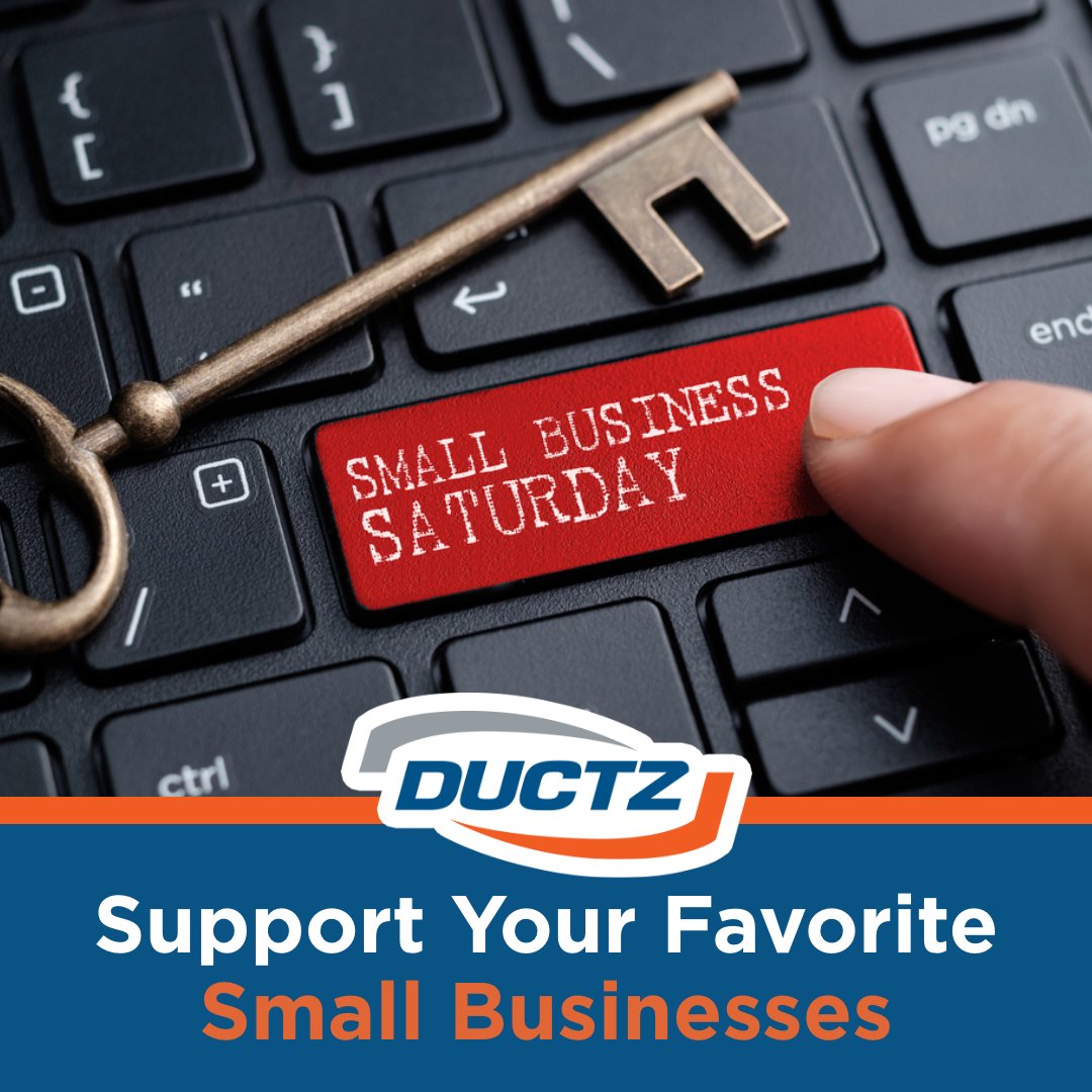 There are so many small businesses out there that would love your support 💙 For #SmallBusinessSaturday, schedule a service with your favorite small business - like DUCTZ!