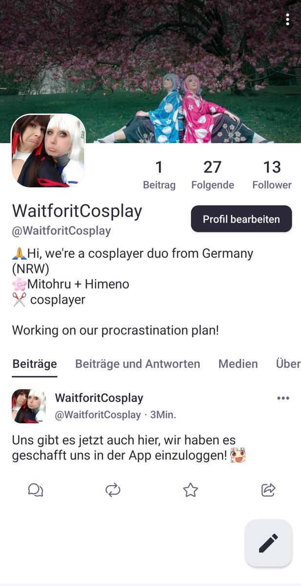 WaitforitCos's tweet photo. Wir haben uns dann auch mal auf #Mastodon angemeldet. Mal schauen, ob wir uns zurechtfinden.

Ist jemand von euch da, den wir noch nicht gefunden haben? ♡ https://t.co/BtGxmWtNMt