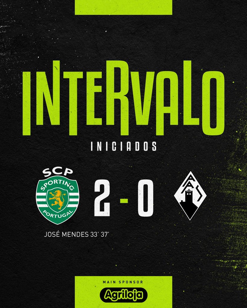 SportingCP's tweet photo. #IniciadosSCP | ⏸️ INTERVALO: 

Leões em vantagem ao intervalo ⚽️
#SCPAS https://t.co/MQRL5A0hDC