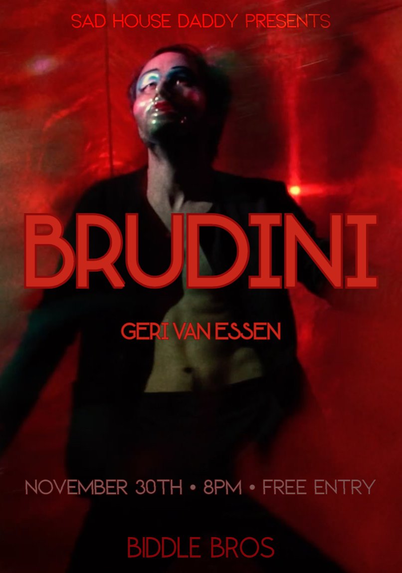 Sad House Daddy (@sadhousedaddy1) on Twitter photo This Weds Nov 30th at east London's Biddle Bros features a headline set from Brudini <a href="/brudinimusic/">Brudini 🇵🇸</a> (full band) w/ Geri van Essen in support ~ 8pm, FREE ENTRY!
facebook.com/events/4607365…
#livemusic #gig #event #biddlebros #hackney #clapton #eastlondon #freeentry #wednesday #brudini This Weds Nov 30th at east London's Biddle Bros features a headline set from Brudini <a href="/brudinimusic/">Brudini 🇵🇸</a> (full band) w/ Geri van Essen in support ~ 8pm, FREE ENTRY!
facebook.com/events/4607365…
#livemusic #gig #event #biddlebros #hackney #clapton #eastlondon #freeentry #wednesday #brudini