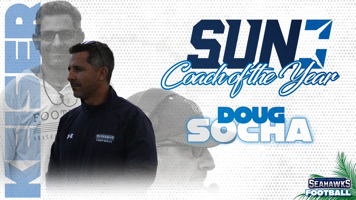 🚨𝗖𝗼𝗮𝗰𝗵 𝗼𝗳 𝘁𝗵𝗲 𝗬𝗲𝗮𝗿!🚨

Congratulations to Head Coach Doug Socha on being named the SUN Coach of the Year!

Full Release (KUSeahawks.com) ➡️ bit.ly/3OBlAc5

#DefendtheBeach #SeahawkFast