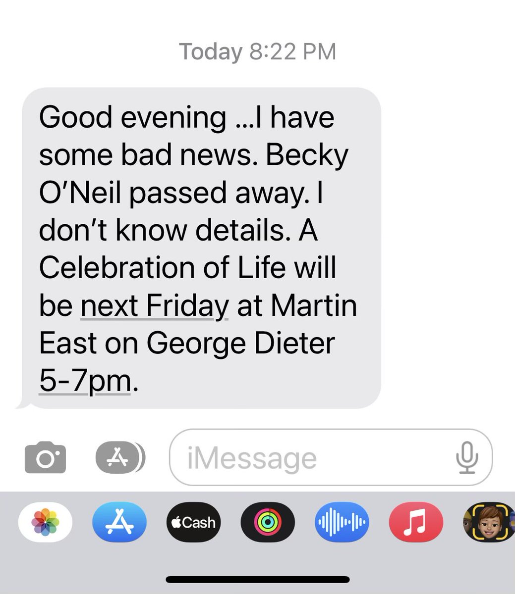 TReza_ELP's tweet photo. I received this text last night from a friend asking to let people know. I had the pleasure of working with Becky at Socorro ISD. She was a fine lady and an excellent educator who always placed the needs of her students first. My condolences to Pat and his family on their loss. https://t.co/brQXWZyLKC