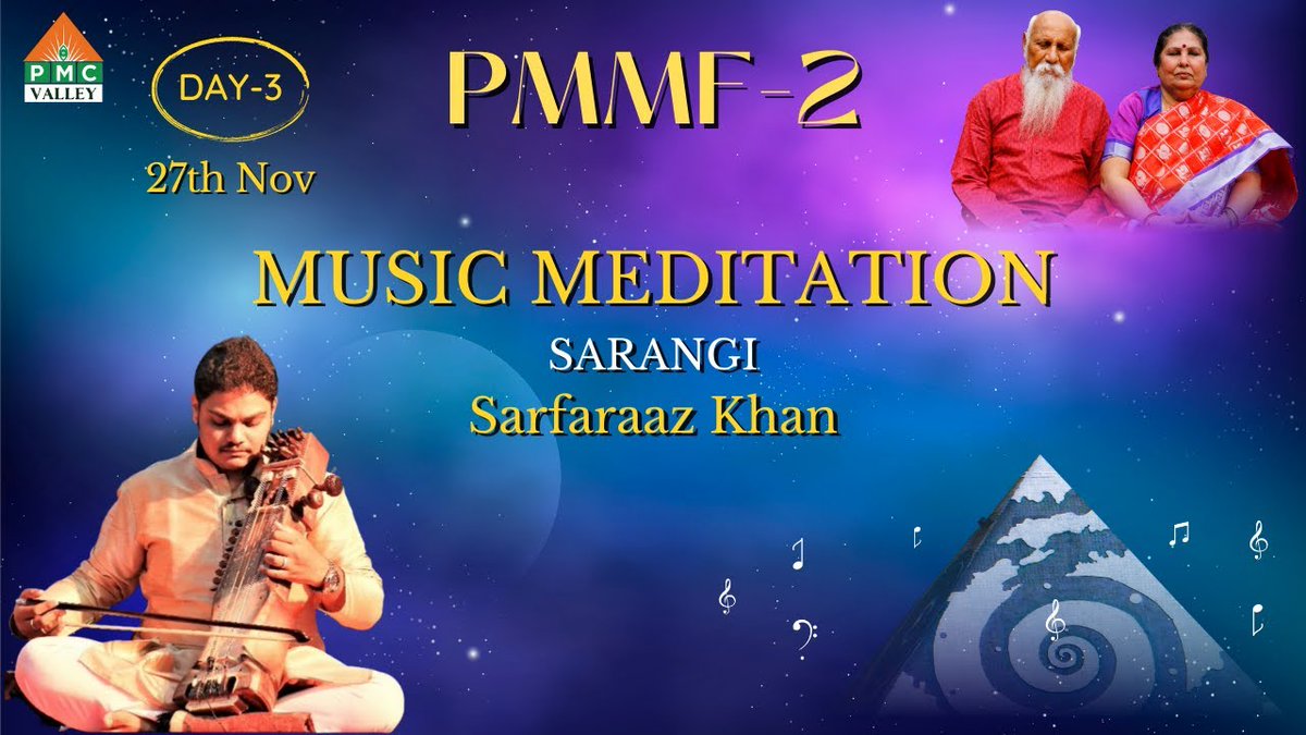 PyramidValleyIn's tweet photo. 🔴Pyramid Music Meditation Fest-2

Join Online | Day 3, Session 1
Nov 27th, 6am to 8am IST

Sarangi Music by Pandit Sarfaraz Khan

Watch LIVE on PMC Valley
https://t.co/SB3yWQERlz

#meditationfestival #musicmeditation #meditation #mindfulness  #musicfestial #bengaluru https://t.co/Fu2f1uJDwL