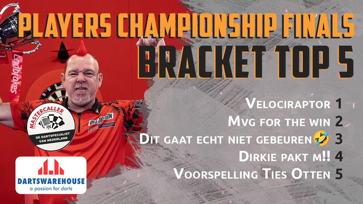 MastercallerNL's tweet photo. BRACKET TIME:
De tussenstand na de eerste ronde
van de Players Championship Finals🏴
Powered by @DartsWarehouse1 en @spastic180
#MasterCaller #PCF2022 #PlayersChampionshipFinals2022 #Darts https://t.co/TC59eoJTFF