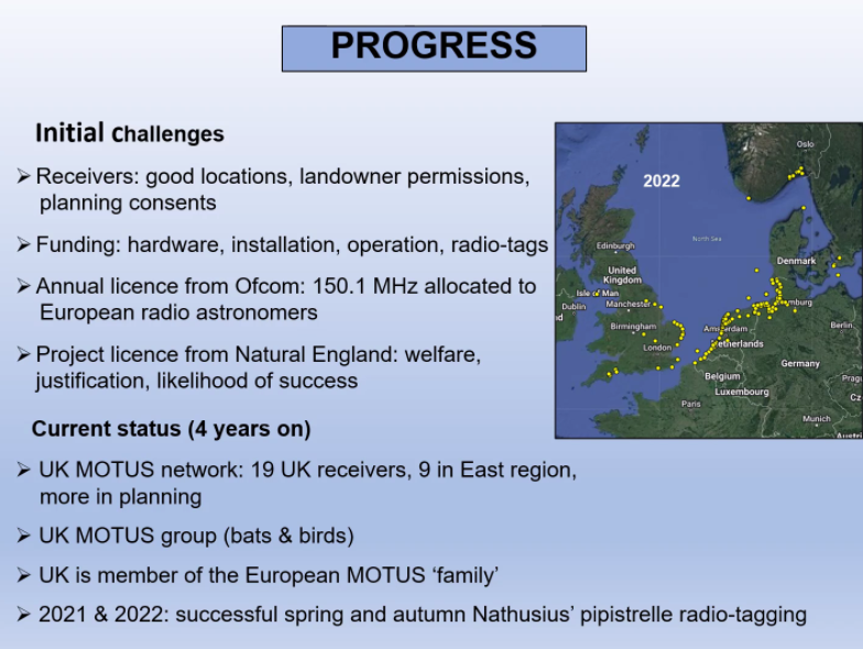 _BCT_'s tweet photo. Folks @NorwichBats have also been taking part in MOTUS, which is a wildlife tracking system made up of an international network of radio receiving stations but... it comes with its challenges #EastBatConf https://t.co/ZlhjP2dIdS