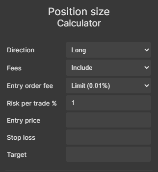 cryptobroether1's tweet photo. Hi @TradeTrackerApp Team,
Would it be possible to implement an option when calculating position size that would allow users to apply a default setting like in the picture below?

Thank you for your effor love the app, the best trade journal app I have had so far https://t.co/pICBUeMIoF