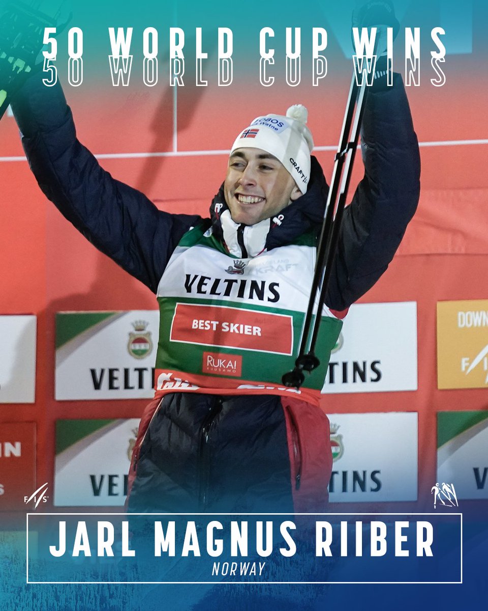🎉5⃣0⃣ 🎉

We're running out of superlatives in the face of this incredible achievement! 

Congratulations, #JarlMagnusRiiber 👑
It was an honor to witness your historic triumph today!

#fisnoco #nordiccombined #50victories 