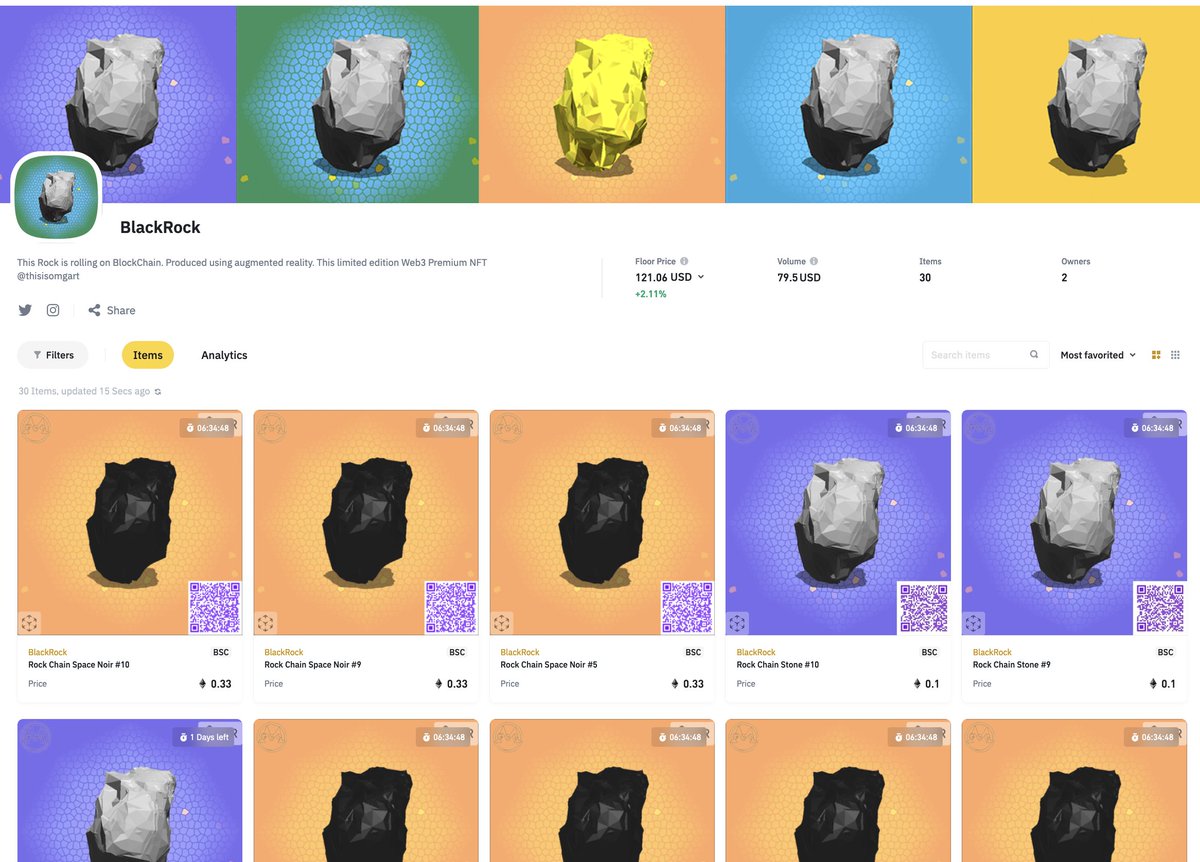 thisisomgart's tweet image. OMGart&apos;s BlackRock Series AR
binance.com/en/nft/collect…
#Collection #NFT #NFTCommunity #NFTcollectibles #nftart #NFTartist #Metaverse #Meta #BinanceNFT #BSC #Lowfee #Community #Punks #Crypto #NFTs  #Collectibles #Art #NFTs #NFTart #OMGart #Rock #AugmentedReality  #AR @TheBinanceNFT