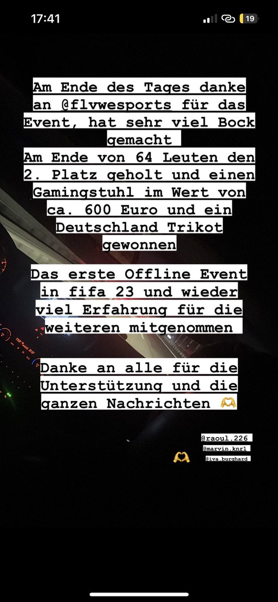 Heute beim Offline Turnier von @flvw_esports den 2. Platz von 64 Qualifikanten und von insgesamt 400 Teilnehmern für das Team <a href="/VfL1848eSports/">VfL Bochum 1848 eSports-Team</a> geholt. War eine sehr coole Erfahrung, viele coole Leute getroffen und bin hyped auf die Zukunft