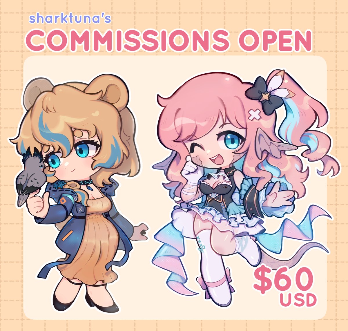 ✨C🅾️MMISSIONS OPEN!✨

3 Slots! 
6⃣0⃣  per character 
Not FCFS 

Check replies for form 

I'll leave this open until 30 Nov (idk what timezone the form is using so....uhh yeah) 

you may DM if you have any questions 