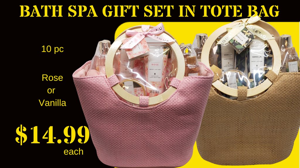 CambSurplus's tweet photo. Bath Spa Gift Set in Tote Bag - $14.99 each
10pc Set
Rose or Vanilla
#cambridge #downtowncambridge #waterloo #kitchener #guelph #surplus #deals #save #likeforlike #waterlooregion #speedriver https://t.co/wxJoSo7yIe