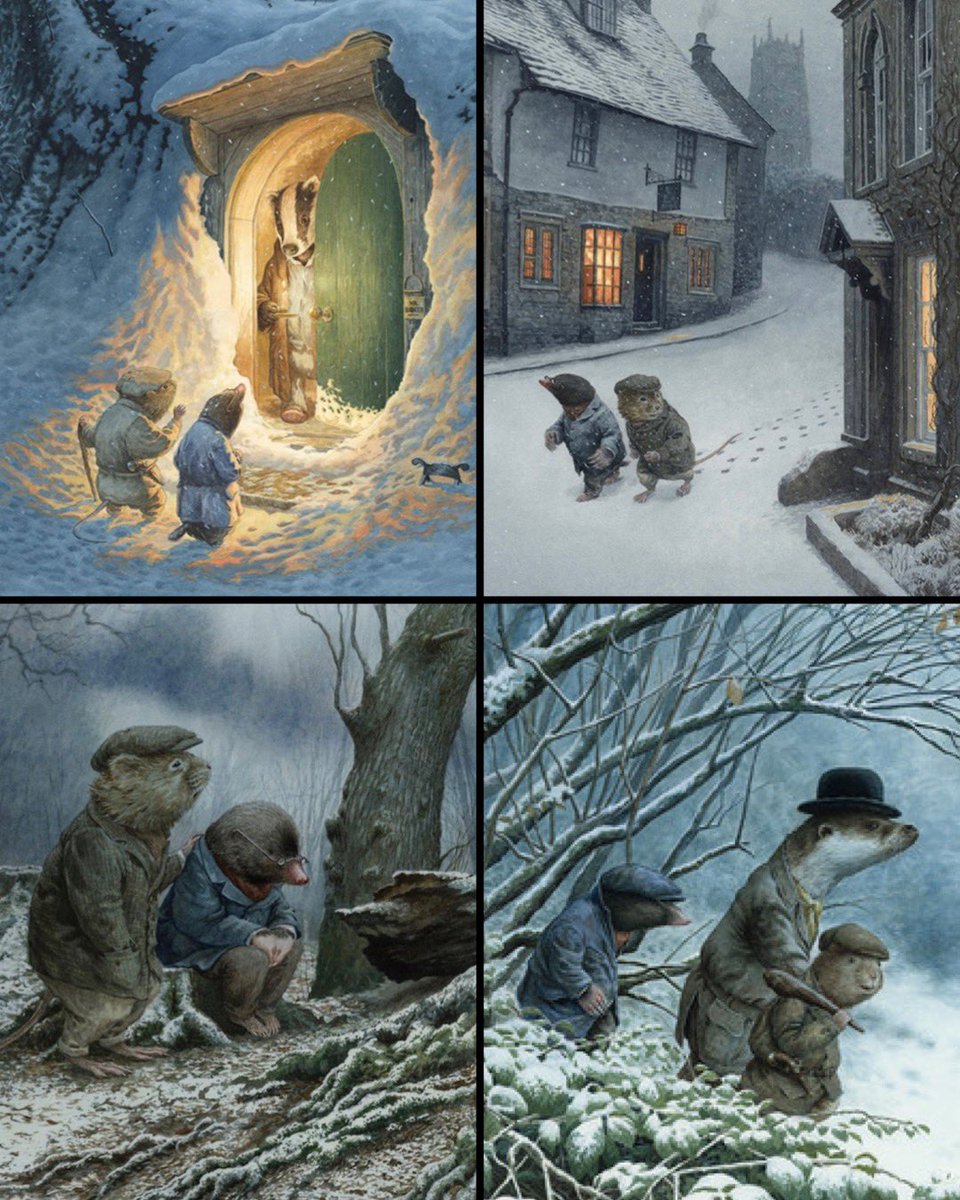 Winter illustrations by Chris Dunn for The Wind in the Willows by Kenneth Grahame