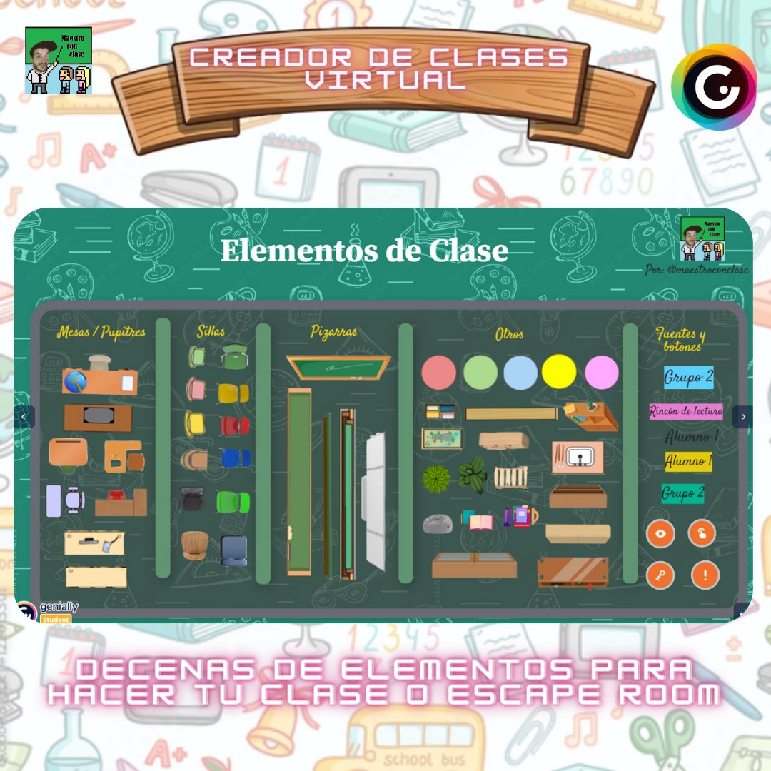 maestroconclase's tweet photo. Hola Compas!!! Nuevo proyectito, creador de clases virtual para hacer tu mapa de clase o crear un escape room interactivo. Gratis y reutilizable. Os agradezco si compartís el material.
https://t.co/BoFBrLxtGM

Muchos más recursos como éste en mi instagram:
https://t.co/fRCOhdYg7k https://t.co/nAZ0lGzGJT