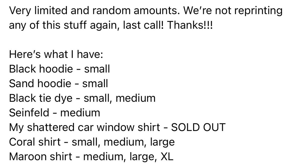 stoleawaycp's tweet photo. Clearing out some old merch. Very limited amounts left while it lasts. $10 and free shipping in the US for each item. Message us! Thanks! https://t.co/P1CavYtpJX