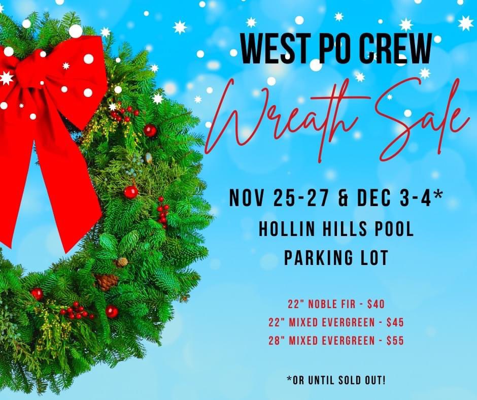 sandburg_ms_pta's tweet photo. Come out this weekend to support the WestPo Crew Team and get your home holiday-ready. Wreath sale happening this weekend and next or until all wreaths are sold.
#panthersbecomewolverines #holidays #holidaywreath #wreathsale #westpocrew https://t.co/PaFrISKHiU