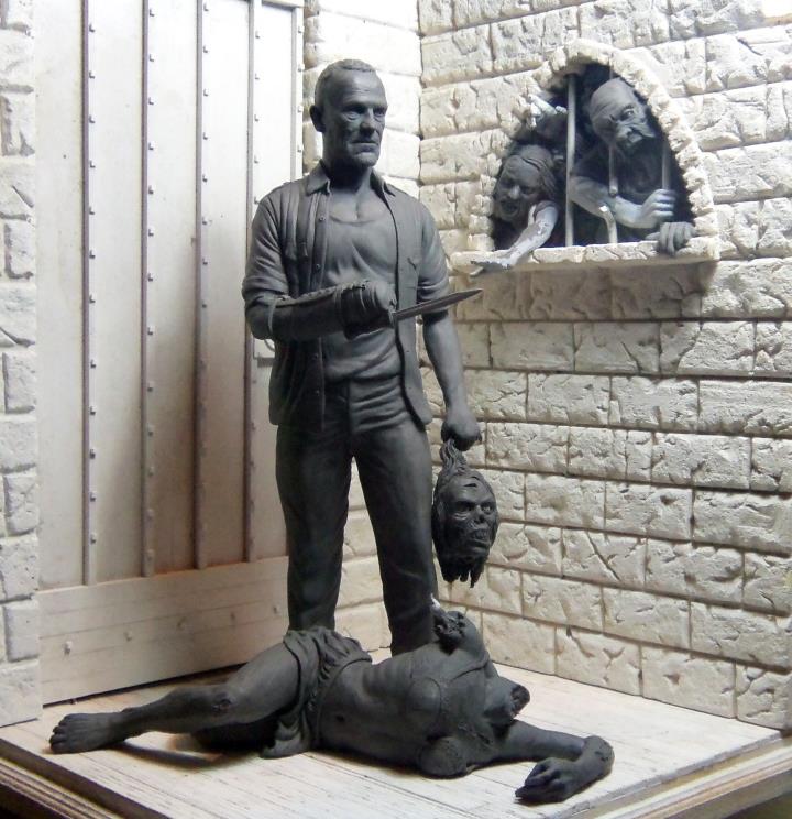 SculptAndDesign's tweet photo. I know 'The Walking Dead' has recently come to a conclusion... this is one of my favourite ever sculpts... 'Merle' (played by the fabulous Michael Rooker) sculpted as a model kit for Killerkits #TheWalkingDead #zombies #fanart #Sculpture https://t.co/QeqEGIzL1z