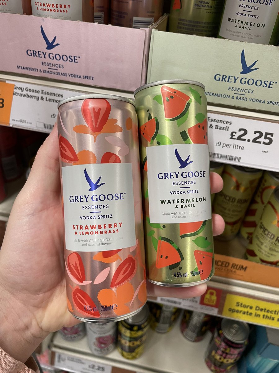 Grey Goose Essences! 🍓🍉 At Sainsbury’s @GreyGoose #greygoose #greygooseessences #vodka #strawberry #lemongrass #watermelon #basil #wellthisisnew