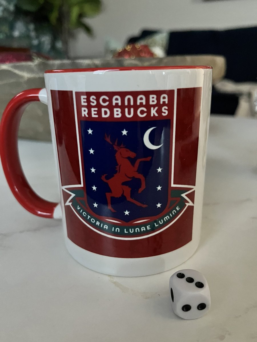 EscanabaRedBuck's tweet photo. It’s small business Saturday, so what better way to celebrate than show off our newest product from the #RedBuck shop! The Esky crest on the front with the @NMFPLsoccer logo on the opposite side! @CoffeeFirm @KenSeelman9 @jbacko01 https://t.co/uFKgKjk9LF