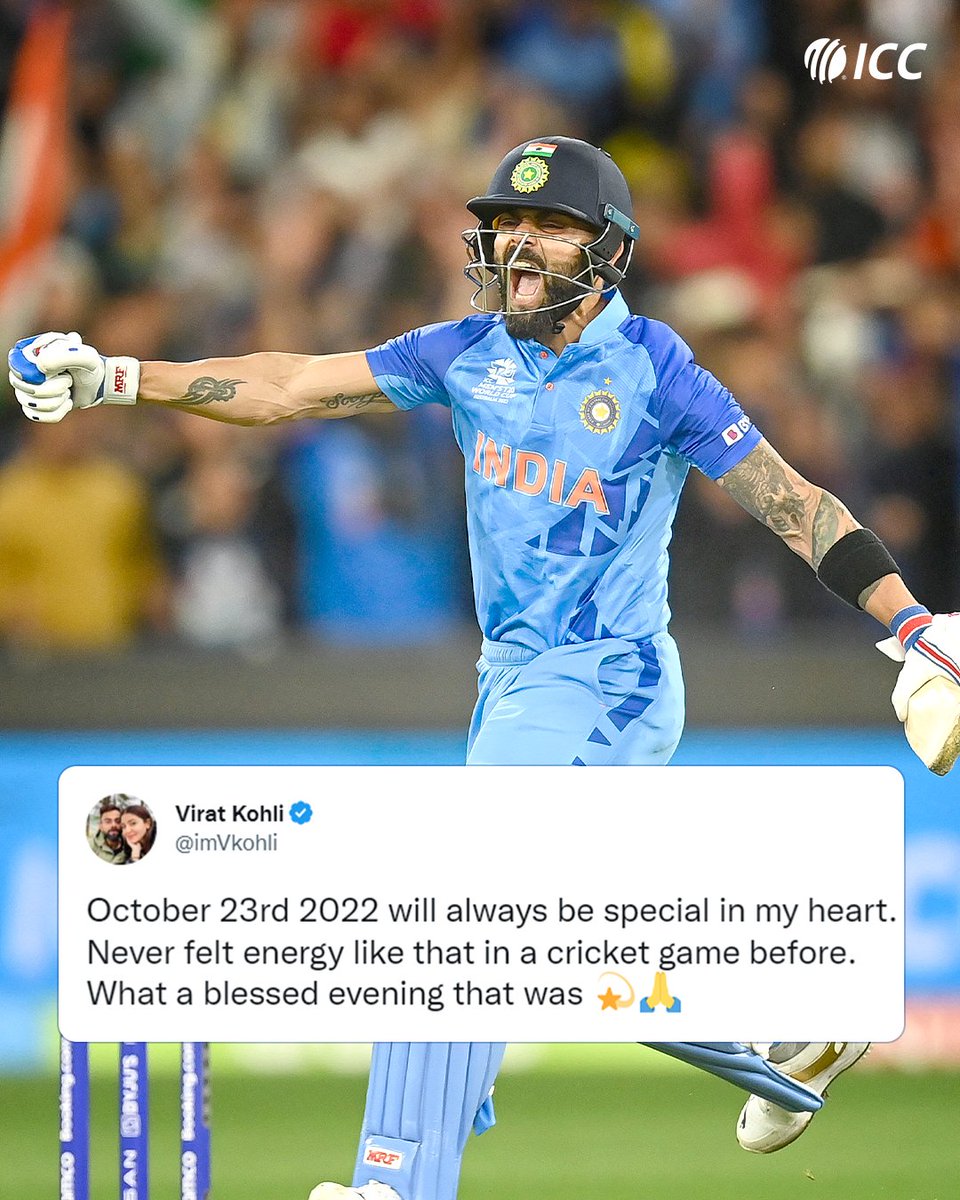 arravada's tweet photo. 8️⃣2️⃣* OFF 5️⃣3️⃣ 💥

One of the best knocks of the 2022 #T20WorldCup came from Virat Kohli against Pakistan at the MCG 👏 @imVkohli https://t.co/sBn7i83FAf