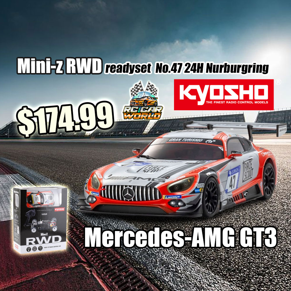 MR-03 RWD Mini-Z ReadySet W/Mercedes-AMG GT3 No.47 24H Nurburgring 2018 And KT-531P 2.4GHz Radio
Available now at the store $174.99
Buy here: rccw.us/mercedesamg

#RcKyosho #RcMercedesAMGGt3 #RcMiniZCars #RcReadySet #RcNurbugring2018 #RcCarWorld