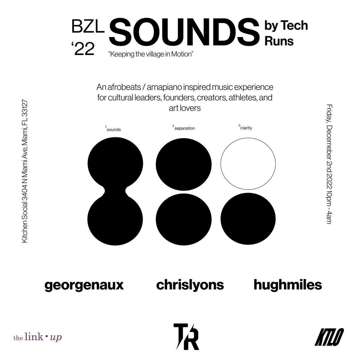 techrunsdao's tweet image. Tech Runs has a spread of Art Basel events for you.

1️⃣ TR!BE TALK: Meet Tech Runs
Fri Dec 2nd | 4:45-6pm | Joy Miami Studios

2️⃣ SOUNDS Afrobeats Party
Fri Dec 2nd | 10pm-4am | Kitchen Social

3️⃣ Tech Runs Basel
Sat Dec 3rd | 1-6pm | SLAM! Miami

RSVP: linktr.ee/techruns