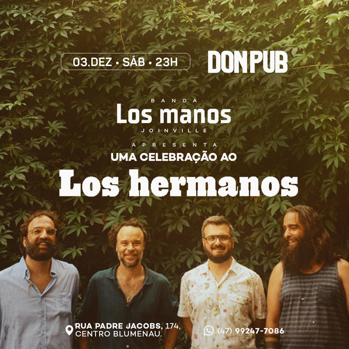 AlexandreM_Acid's tweet photo. Amigos de Blumenau! Fãs de Los Hermanos! Dia 3/dez no DON PUB vai rolar esse tributo diretamente de Joinville! #blumenau #donpub #loshermanos
Ingresso grátis aqui comigo!! Manda DM. https://t.co/ZFuWjmIwpc