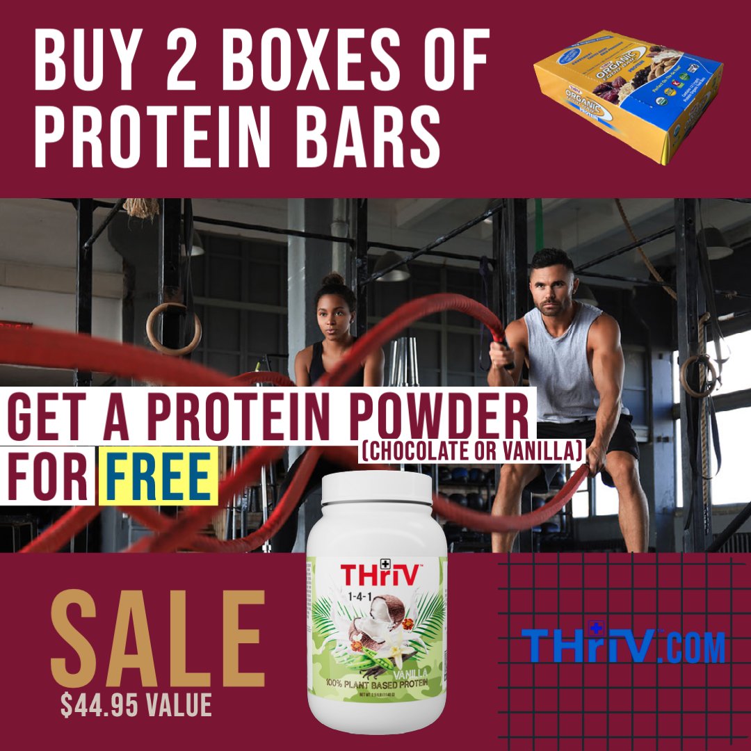Free Tub of THriV Protein Powder with Purchase of Organic Food Bar! Sale ends November 30th. thriv.com/products/organ…