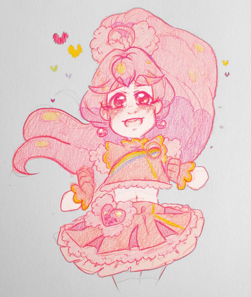 cutestpigeon's tweet image. did a little cure cheer doodle