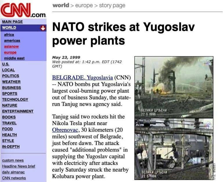 1
L'Occident exige que la Russie cesse ses frappes sur les infrastructures énergétiques de l'Ukraine, mais en 1999, lors de l'opération de l'OTAN contre la Yougoslavie, les forces de l'alliance elles-mêmes ont bombardé ces