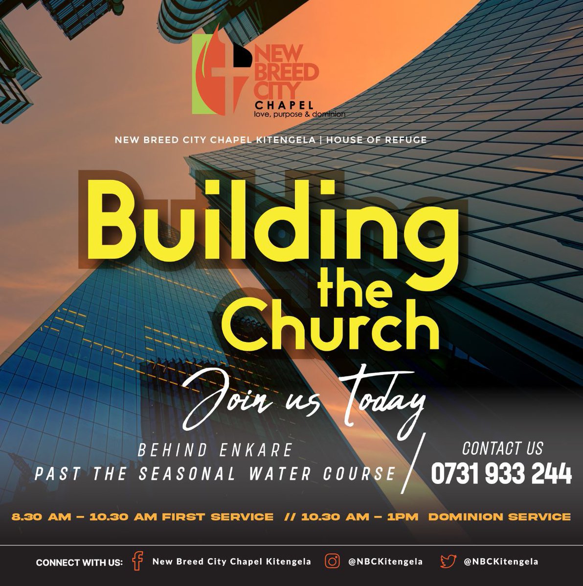 NBCKitengela's tweet photo. See You Tomorow In Church Bright And Early. Its The Grand Finale!

⌚8 and 10am
⛪Behind Enkare

#BuildingTheChurch
#KitengelaForJESUS https://t.co/DUworbrxep
