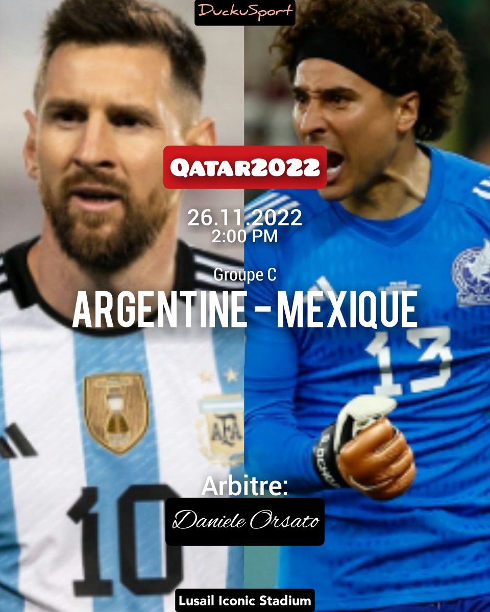 DuckuSport's tweet photo. ARGENTINE - MEXIQUE

Le XI officiel des deux équipes!
#FIFAWorldCup https://t.co/dYVsyEJ3bO