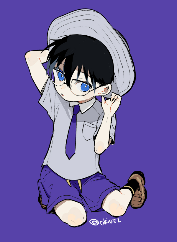 1boy male focus solo blue eyes shorts male child purple shorts  illustration images