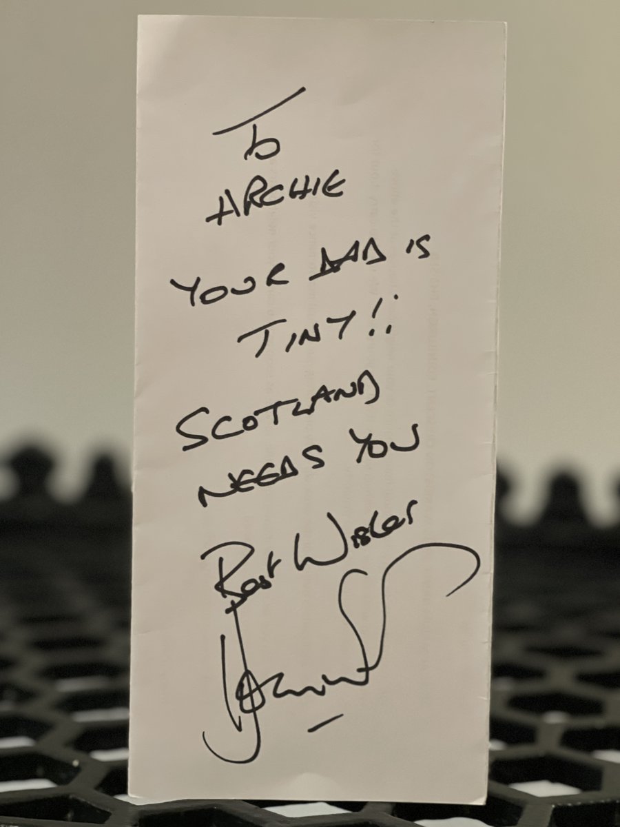 Not often on this site these days but have to post for <a href="/Scotlandteam/">Scottish Rugby</a> legend! Met ‘Doddie’ in EDI Airport on a flight back from Dublin, I scrambled a pen &amp; a bit of paper together &amp; he wrote this to my <a href="/sport_smc/">Sport | Stewart's Melville College</a> son, folded it up &amp; smiled as he walked away. Class #RIPDoddieWeir
