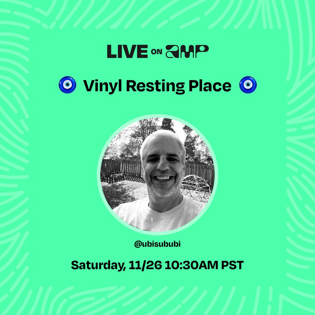 jason_ratten's tweet photo. My Amp show, 🧿  Vinyl Resting Place  🧿, is live. Don't miss it! Tune in! https://t.co/FeSHbiK5me https://t.co/kd8ytEhk3g