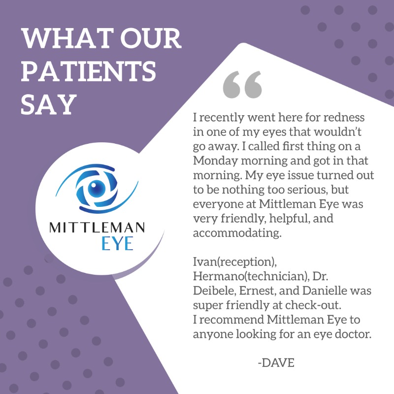MittlemanEye's tweet photo. What our patients say about us!
#MEC2020 #Eyecare https://t.co/uOtrXpdNrZ