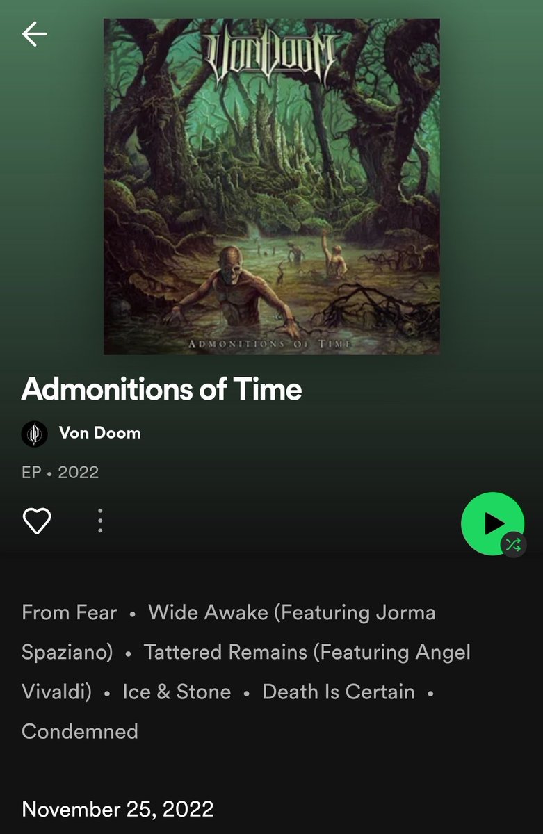 Hey everyone! Our new EP "Admonitions of Time" is available NOW on all digital platforms! Be sure to let us know what you think in the comments! 🤘😄🤘

For Spotify: open.spotify.com/album/3htiXsRO…
For physical/digital purchase: linktr.ee/vondoomband