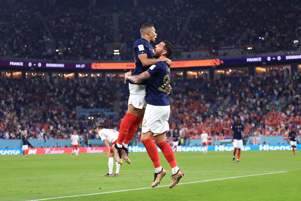 Theo Hernández es el primer defensa que da una asistencia en partidos consecutivos con Francia en la Copa del Mundo desde 1966 (desde que este dato está disponible). Máquina de apoyo. 🔥🇨🇵🔴⚫  [Opta]