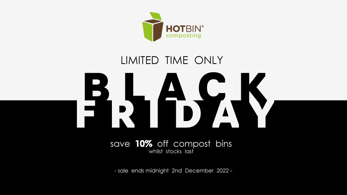 The HOTBIN composting sale is now live with discounts across the entire range. Head over to the HOTBIN website and find out more buff.ly/3G4areh. #composting #BlackFridayDeals #HOTBIN