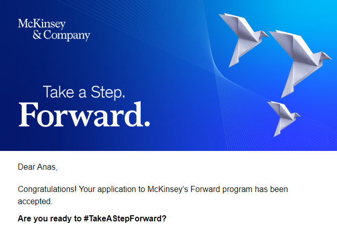 It is an honor for me to be part of the McKinsey Forward Program offered by <a href="/McKinseyAfrica/">McKinsey Africa</a>. 

This 6 month learning journey focuses on critical leadership, business, and digital skills that are relevant and transferable across all industries and roles.

Let's #TakeAStepForward