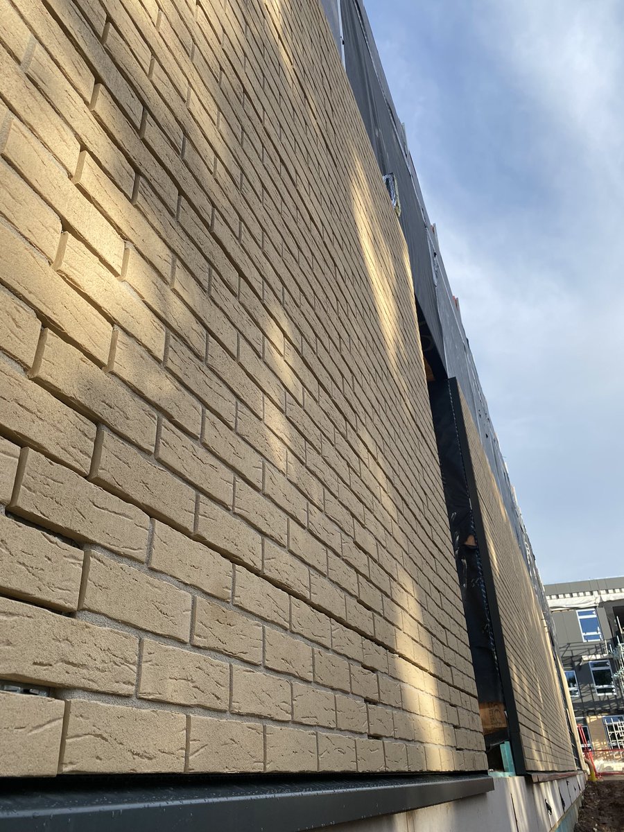 SMCaxtonGroup's tweet photo. Visit to B+K site at West Coventry Academy viewing the progression of works by Caxton Group installing the Stofix UK brickslip cladding system for the Department for Education @bandkbuild @westcovacademy  #offsiteconstruction #construction #modernmethodsofconstruction #facades https://t.co/1VQuco5lvG