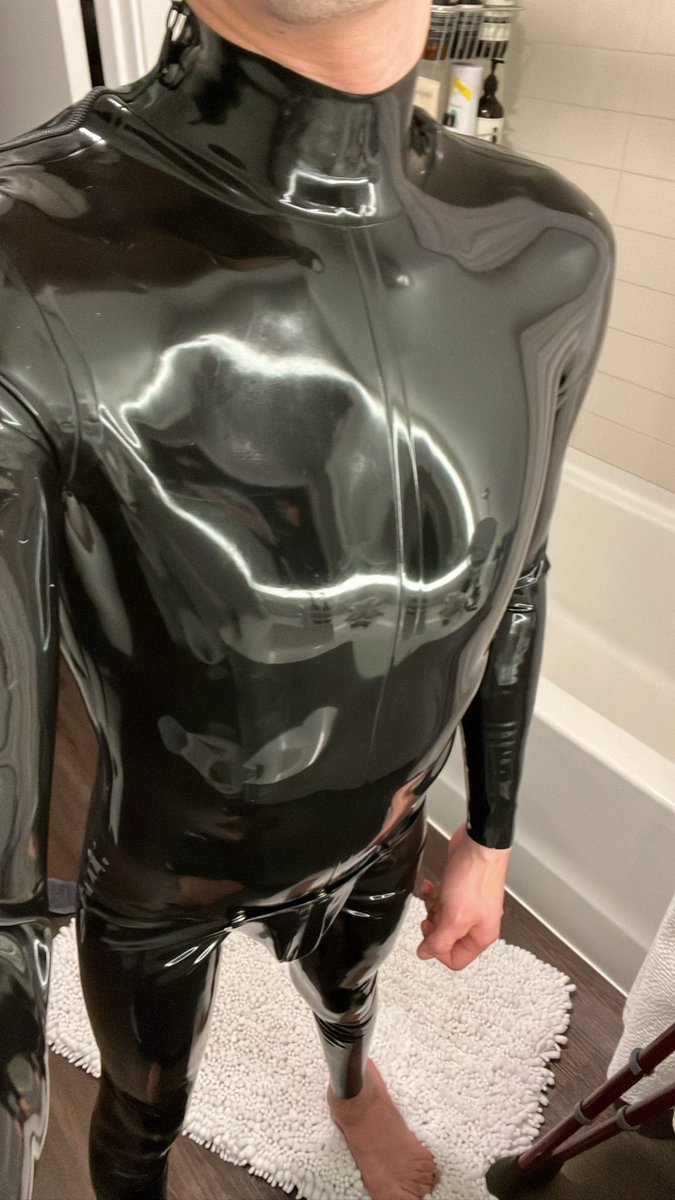 At 10:30am tomorrow when the timer lock expires, I will have been locked into this catsuit and plugged for 40 hours 😈