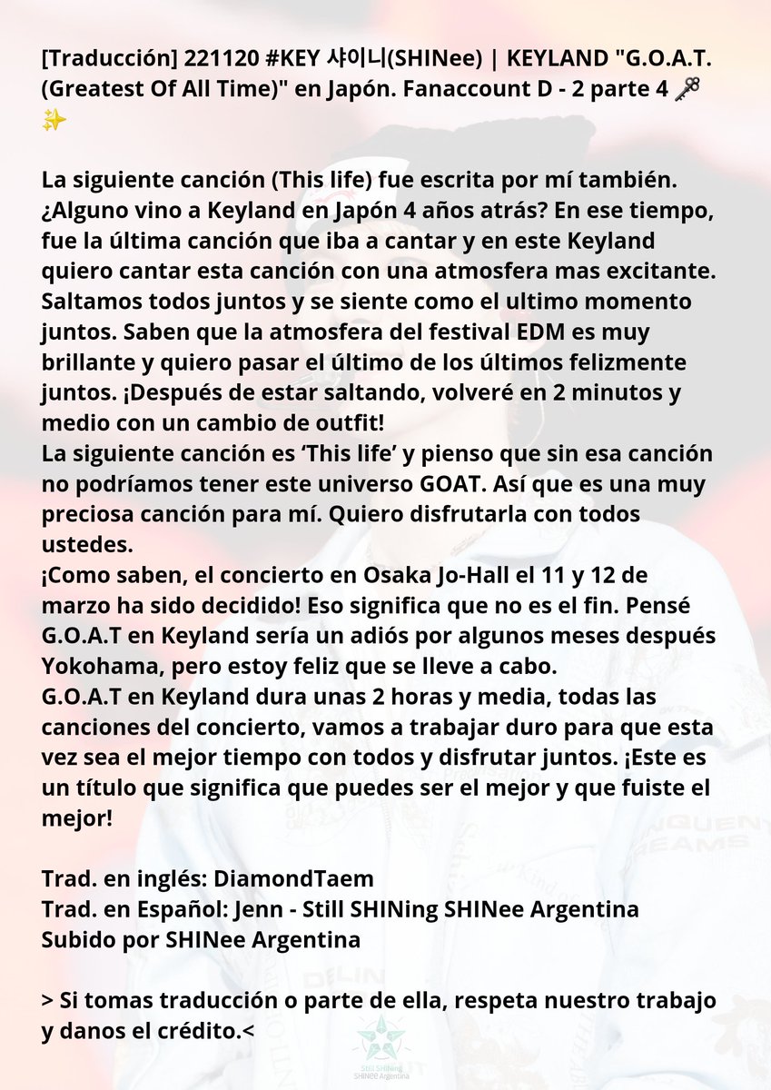 SHINeeArg's tweet photo. Subido por Key SHINee Argentina 
#SHINee #Taemin #Onew #Minho #Jonghyun #KEYLAND https://t.co/CyxzwbMnwi