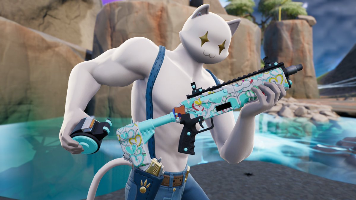 AikaGamesTw's tweet photo. 販売中のラップ「アドーブズ！」（写真はC3S3から）
Adorbz! Wrap
#fortnite #fortniteitemshop #fortnitewrap #meowscles #fortnitechapter3 #フォートナイト #ニャッスル https://t.co/ujcXgPRA01