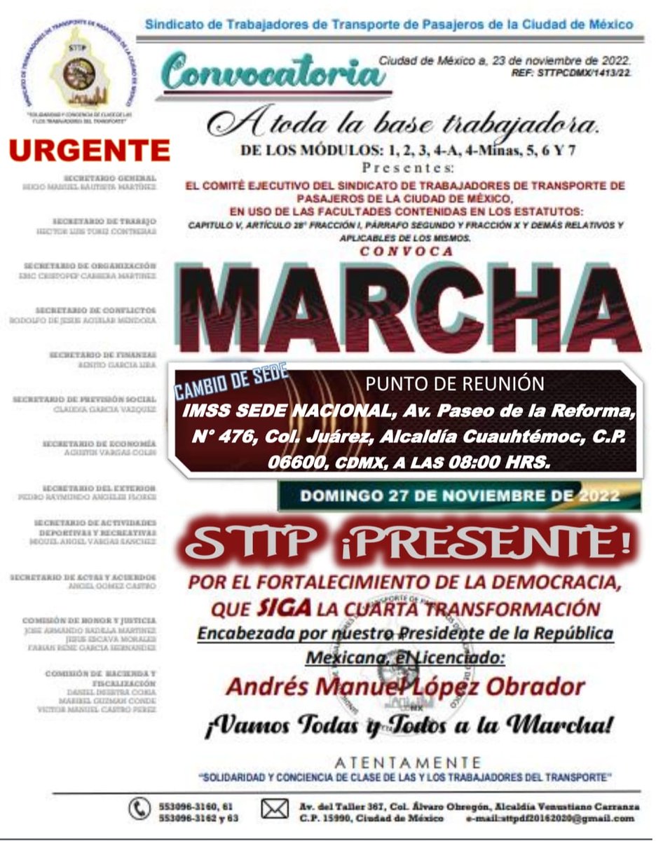 CRISTOPEPE25's tweet photo. @HMBM_16 @alejandrorobmx @Claudiashein @lopezobrador_ @Luis_diazdeleon @pulsar_barrueta @CRISTOPEPE25 TOD@S EL STTP A LA MARCHA https://t.co/QMgrqF3kSs