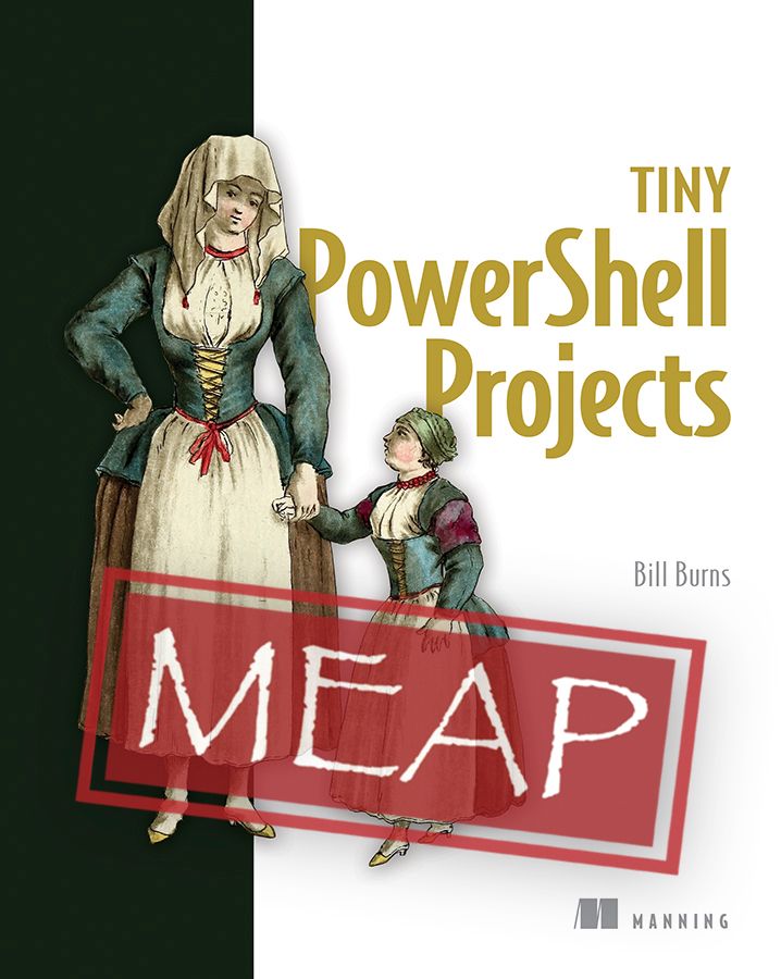 ManningBooks's tweet photo. 🏷️Deal of the Day🛒
Looking to crack into #Powershell?
Tiny PowerShell Projects guides you through 17 practical projects designed to help you master the fundamentals of system administration with PowerShell: https://t.co/9Z2qDt5Fn9
#systemadmin #windowspowershell #Linux https://t.co/UOVoAdSa1J