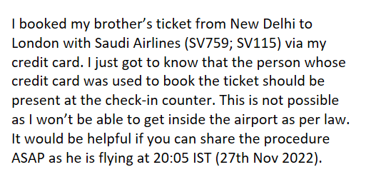KumarSaab31's tweet photo. @SaudiAirlinesEn @SaudiAirlinesIN @DGCAIndia @MoCA_GoI @MEAIndia Please help! https://t.co/41OsYZjN08