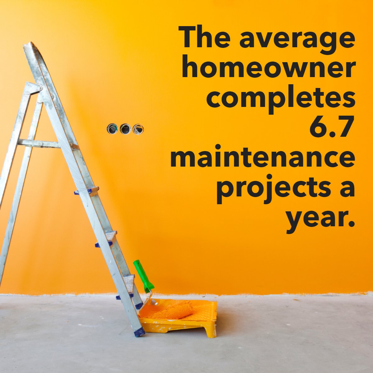 Traditions's tweet photo. While homeowners are spending more on home improvement than home maintenance, they report completing an average of 6.7 home maintenance projects over the past 12 months. 🧰⚒️

#maintenanceprojects #diy #homeimprovements #homeowners #homeproject #maintenance https://t.co/HCqQDHZR2w