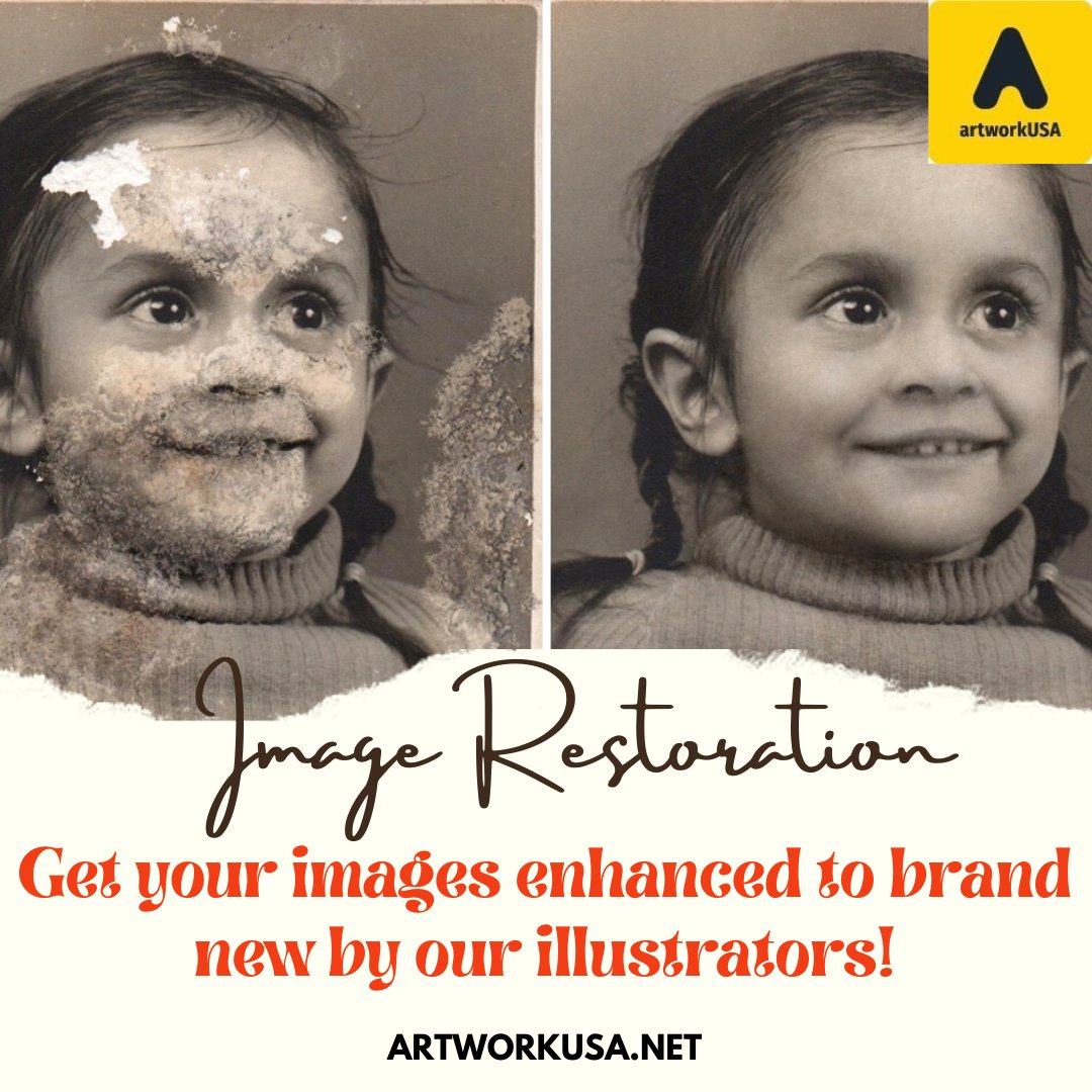 ArtworkUsa's tweet photo. Stumbled upon old pictures and worried about their deteriorating quality? Fret not, and get them retouched by our professionals now. We will have your images looking brand new!
#explorepage #graphicdesign #imageediting #imagerestoration #enhancement #renew #digitalart #custom https://t.co/Q5Kgbtcz6P